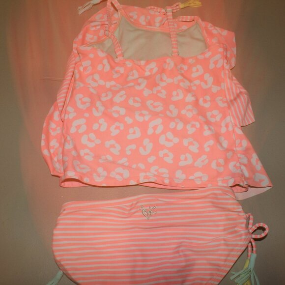 Multi color 2 Pcs Justice Tankini Swimsuit Size 7 - Picture 6 of 10